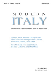 Modern Italy journal cover