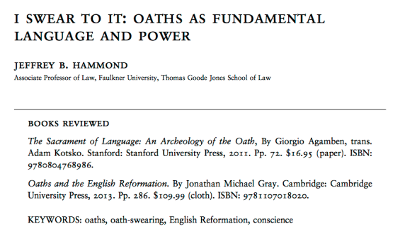 Example title page for JLR review essay