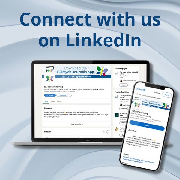 "Connect with us on LinkedIn" written above a laptop displaying the RCP linkedin homepage.
