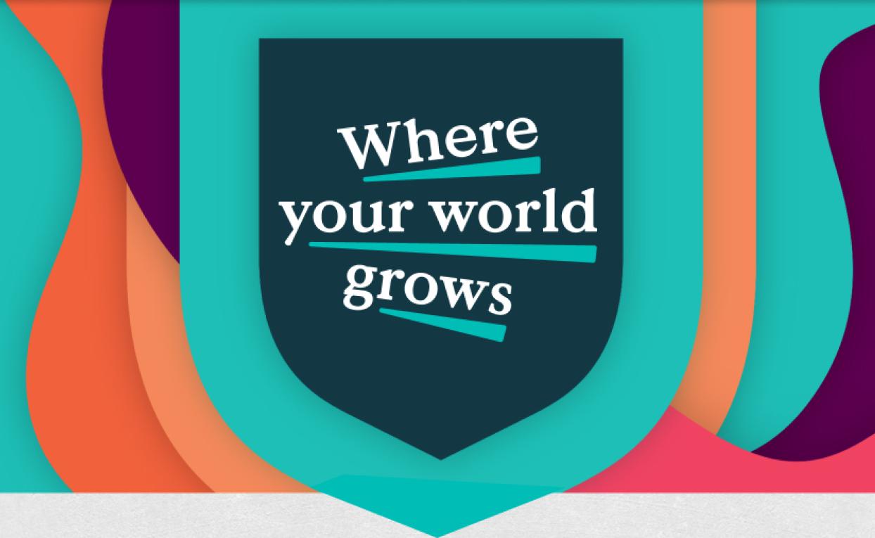 Our Where Your World Grows branding for English