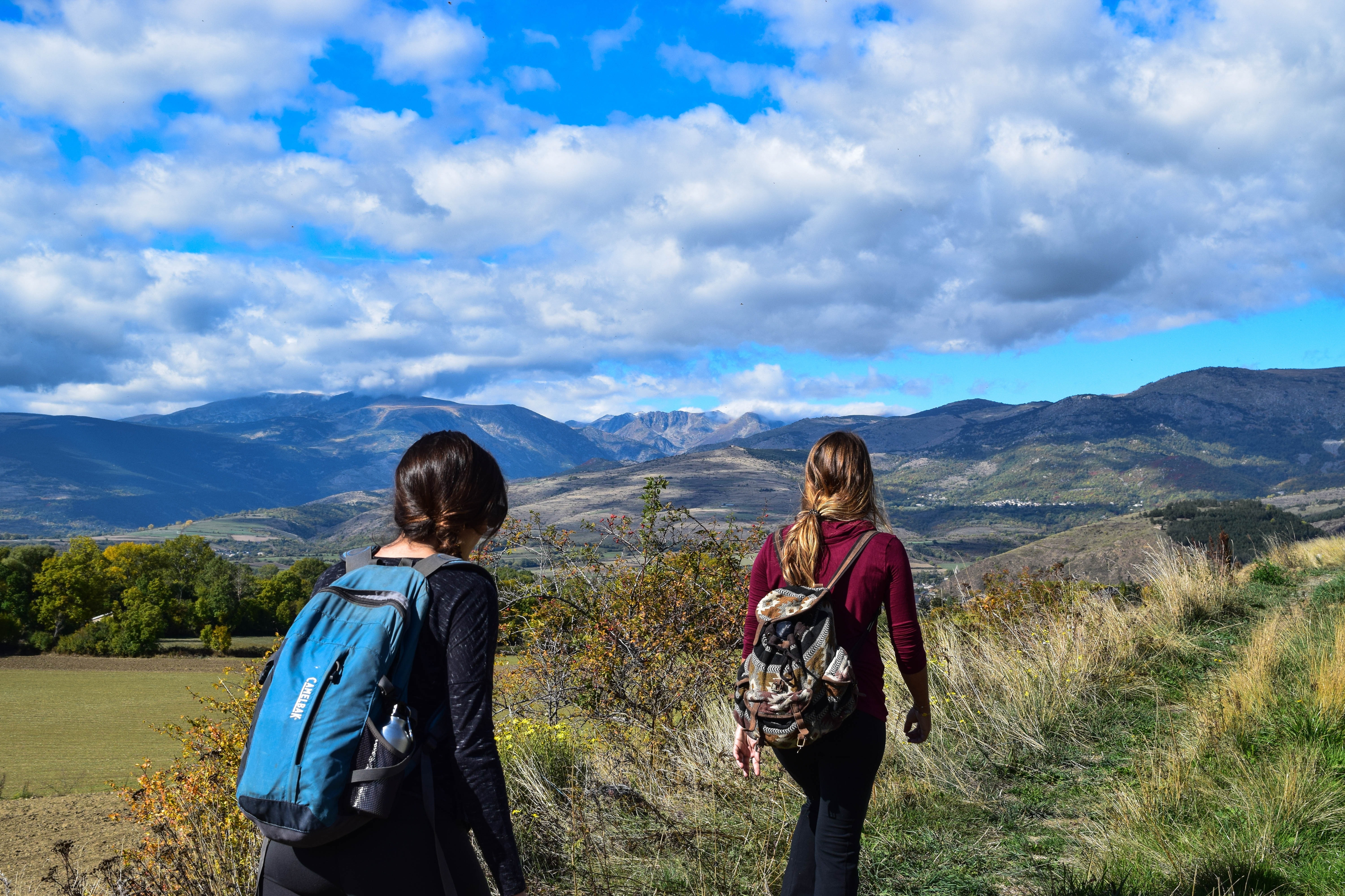 people walking in the countryside 