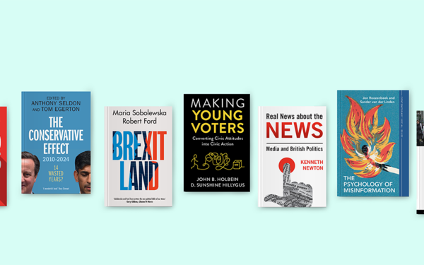 Books to read for election year covers on light blue background