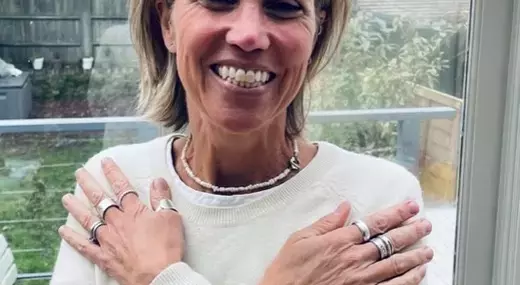 Cambridge colleague, Julie Dennis in the #embraceequity pose