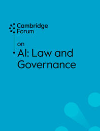 Blue journal cover titled "Cambridge Forum on AI: Law and Governance"