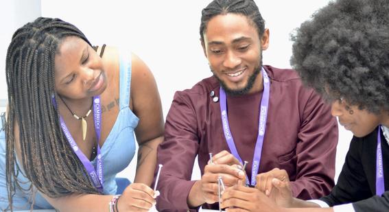 Cambridge interns working together